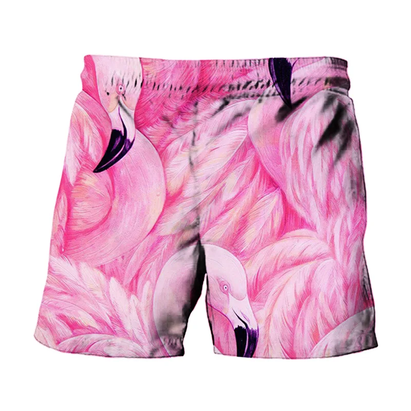 

2021 New Summer Men's Flamingo 3D Printing Casual Beach Shorts Quick-Drying Men's Surf Swimming Shorts S-6XL