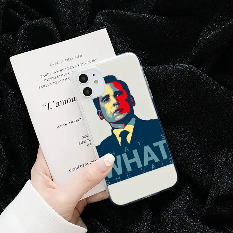 

The office tv show What She Said Phone Cases Transparent for iPhone 6 7 8 11 12 s mini pro X XS XR MAX Plus cover funda shell