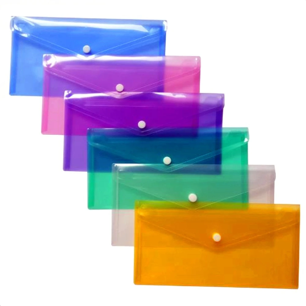 1PCS A6 Clear Document Bag Paper File Folder Portable Stationery School Office Case PP 6 Colors Available Dropshipping
