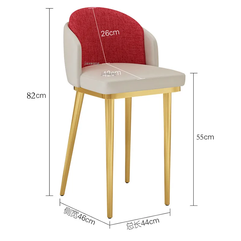 Nordic Bar Chair Light Luxury Metal Iron High Feet Modern Kitchen Furniture The Chairs Home Living Room Backrest |