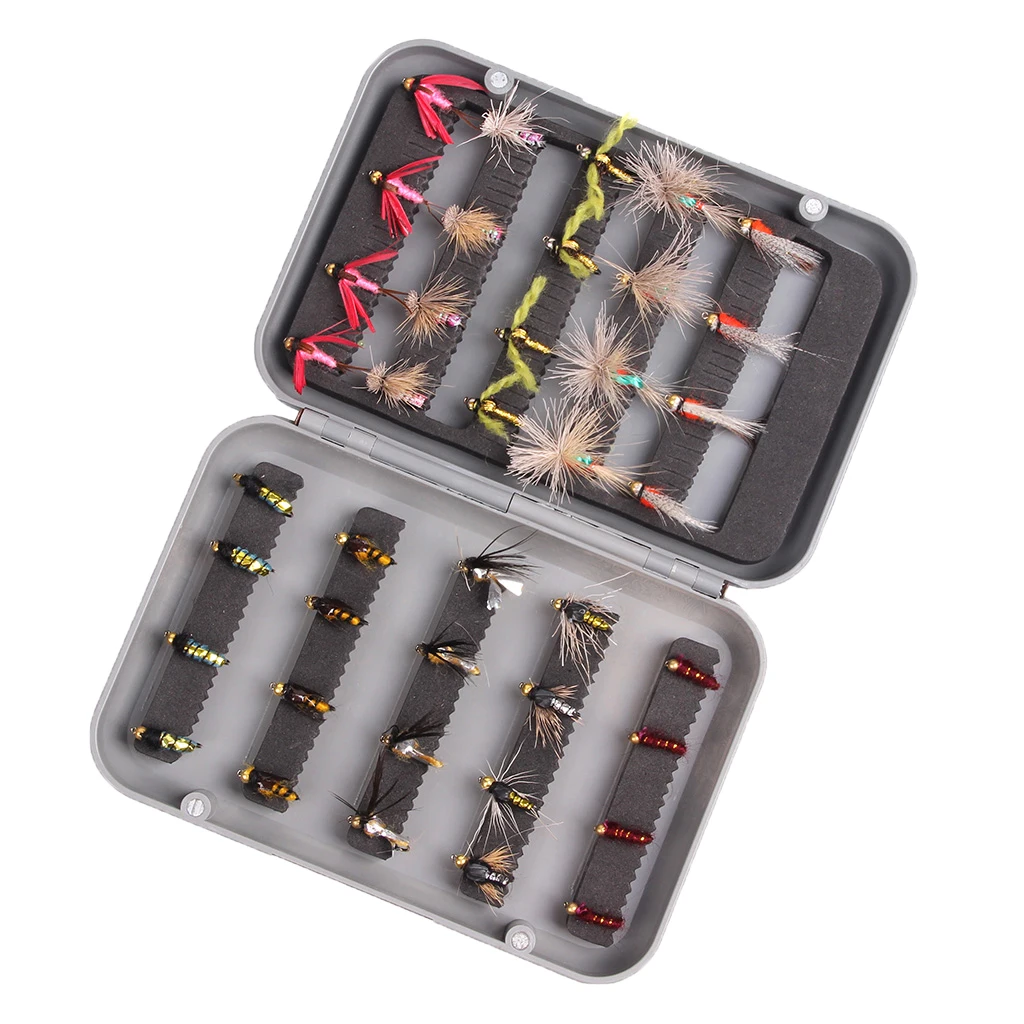40pcs Different Style Fly Fishing Lures Flies Set Artificial Insect Bait Trout Fish Hooks | Спорт и развлечения