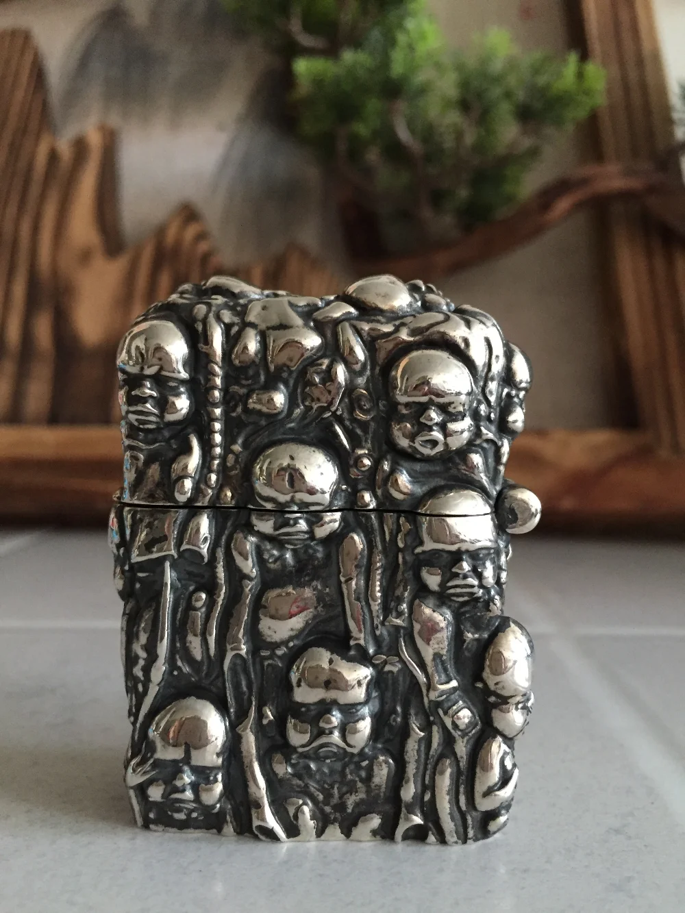 OGEMZD 2 цвета смотреть видео ручной работы H.R. Giger 925S серебро латунь Детские зажигалки коллекции искусства