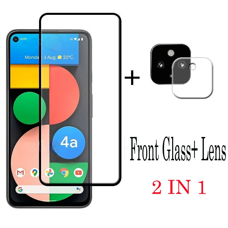 2 IN 1 For Google Pixel 4 XL 4A 5 5XL Protective Anti-scratch Tempered Glass Screen Protector Camera Lens Film For Pixel 4A 5G