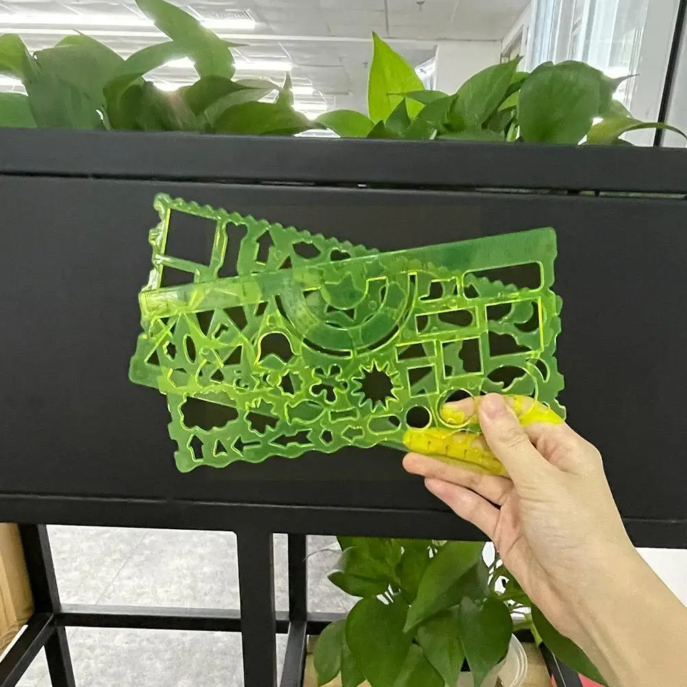 

1pc Versatile Drawing Template Ruler School Student Quality Workmanship Exquisite Assurance Supplies Teaching D1t3