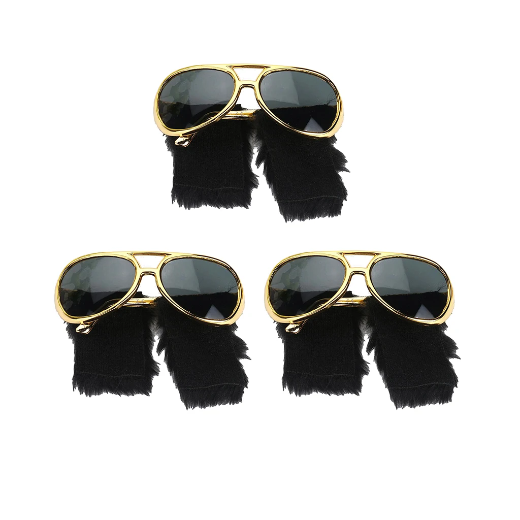Набор из 3 новых золотых солнцезащитных очков забавные очки для бороды 70s 80s