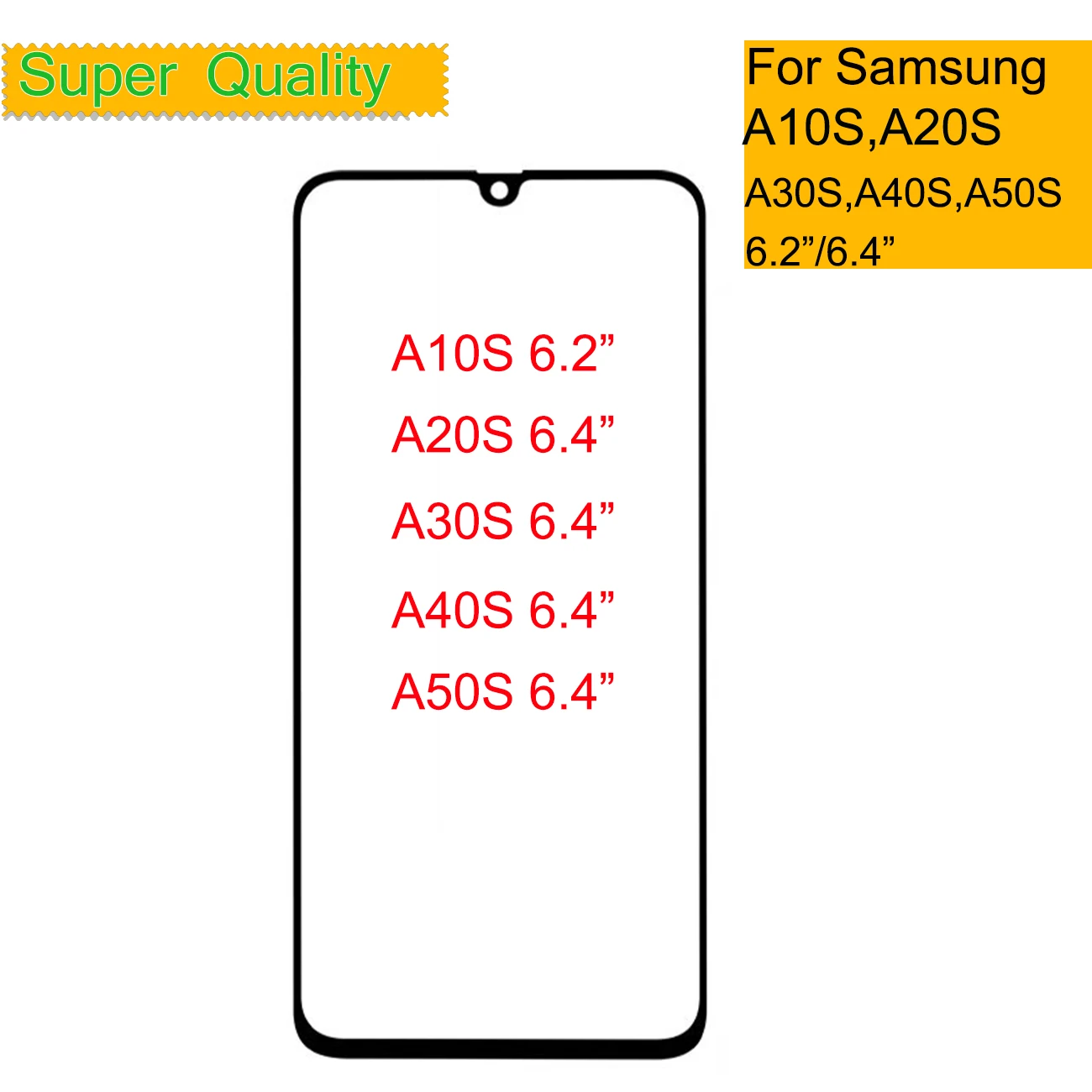 10 шт./лот для Samsung Galaxy A10S A20S A30S A40S A50S A70S сенсорный экран передняя стеклянная панель
