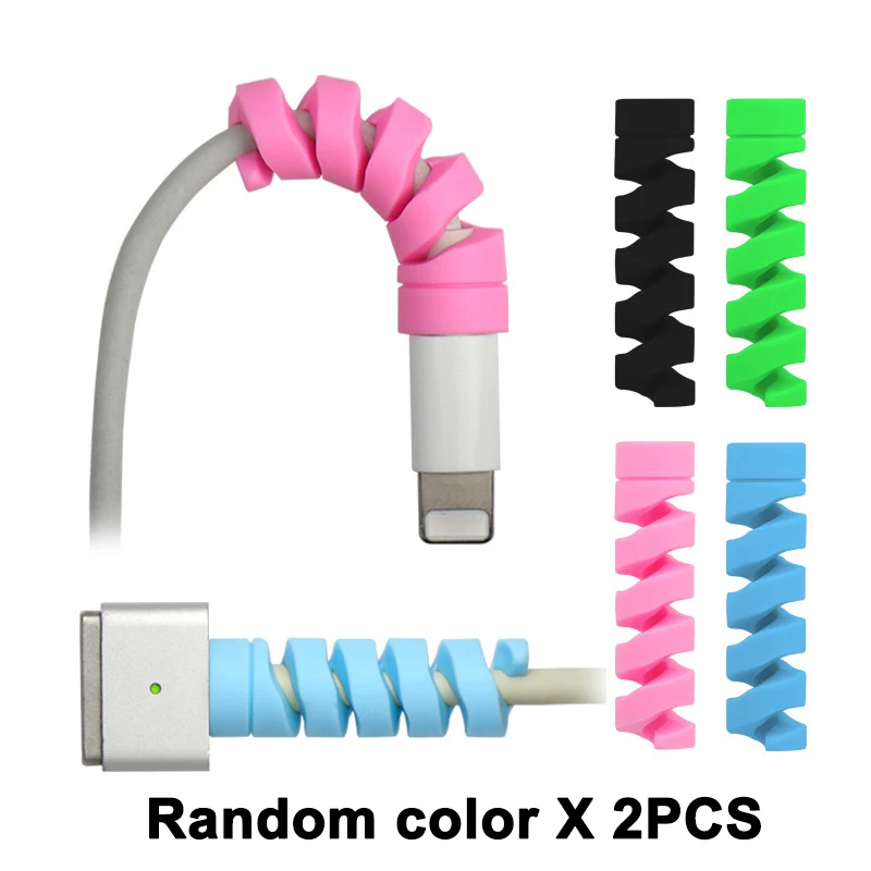 2PCS Random 10 шт. защитный кабель для зарядки телефонов, чехол для Apple iPhone, USB кабель для зарядного устройства, шнур, восхитительный защитный рукав - Цвет: 2PCS Random