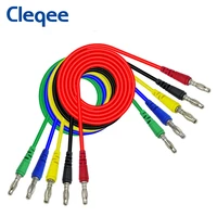 cleqee p1043 5pcs dual 4mm banana plug test lead cable for digital multimeter 1m 1000v10a