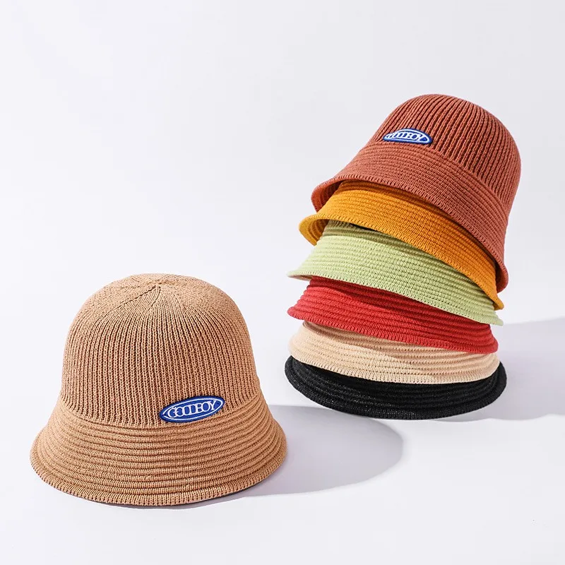 Women's Bucket Hat Cap Hats For Women South Korea Spring Summer New Linen Knitted Korean Versatile Fashion Sun Foldable Basin