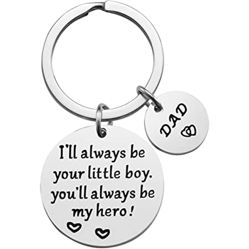 

Fathers Day Gift Keychain for Dad You Will Always Be My Hero Birthday Valentine Day Gift for Dad from Daughter Son Kids Wife