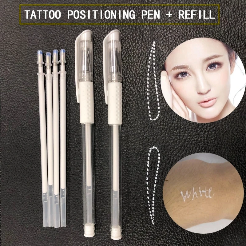 

50PCS White Marker Pen Eyebrow Tattoo Tool Accessories Writing Smooth Precise Positioning Skin Marker Permanent Makeup Beauty