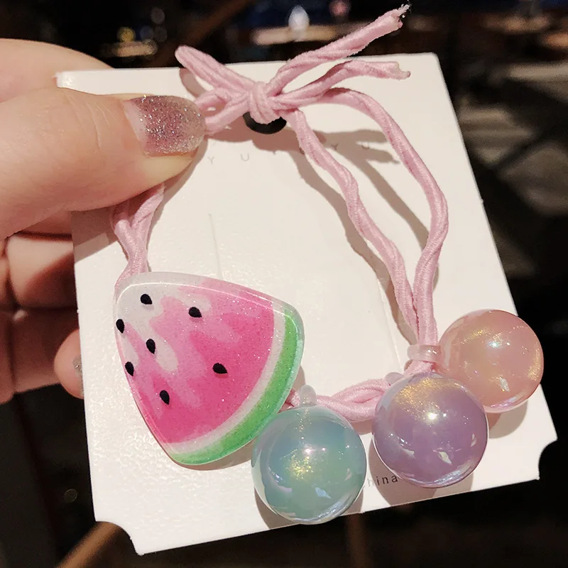 Милые резинки для волос с фруктами акриловая клубника искусственная двойная