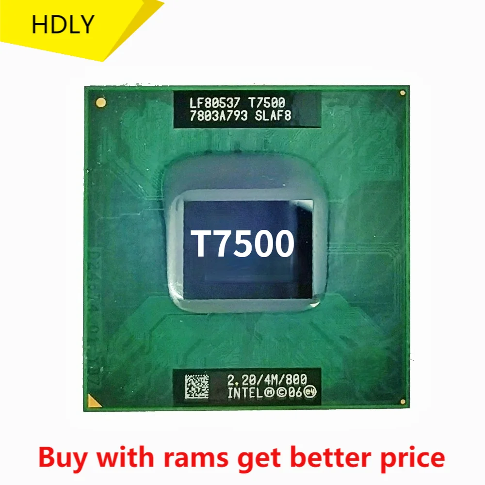 Процессор Intel Core 2 Duo T7500 SLA44 SLAF8 ГГц двухъядерный двухпотоковый ЦПУ процессор 4 МБ 35