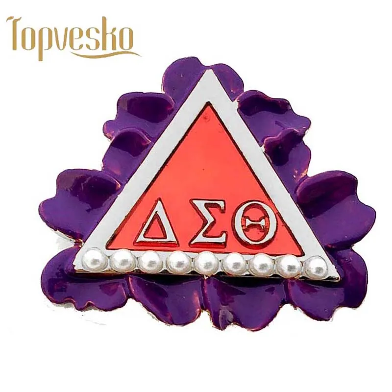 Pureple цветок DST AEO Delta Sigma Theta брошь с жемчугом Женский Ювелирные изделия