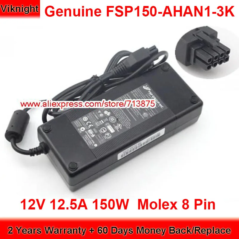 Genuine FSP150-AHAN1-3K 150W Charger 12V 12.5A AC Adapter for fsp 9NA1501836 1757003852 with Molex 8 Pin Tip Power Supply