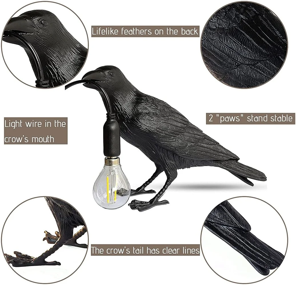 Лампа в виде вороны итальянская птица Seletti светодиодная настольная лампа на