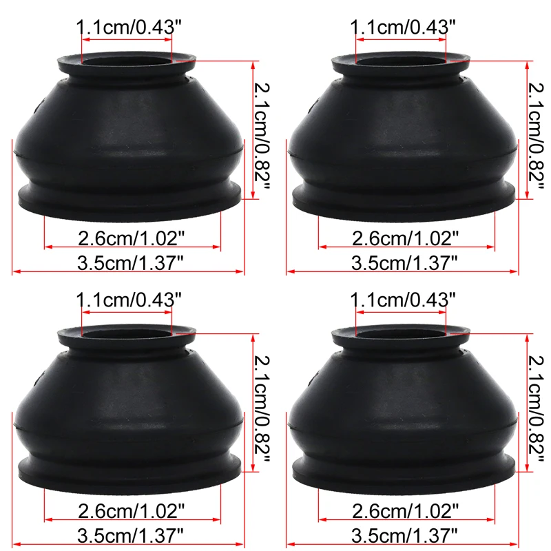 

4Pcs 11mm*26mm*21mm*35mm Car Suspension Steering Ball Joint Rubber Dust Boot Cover Track Turn Rod End Parts For Lexus VW Toyota