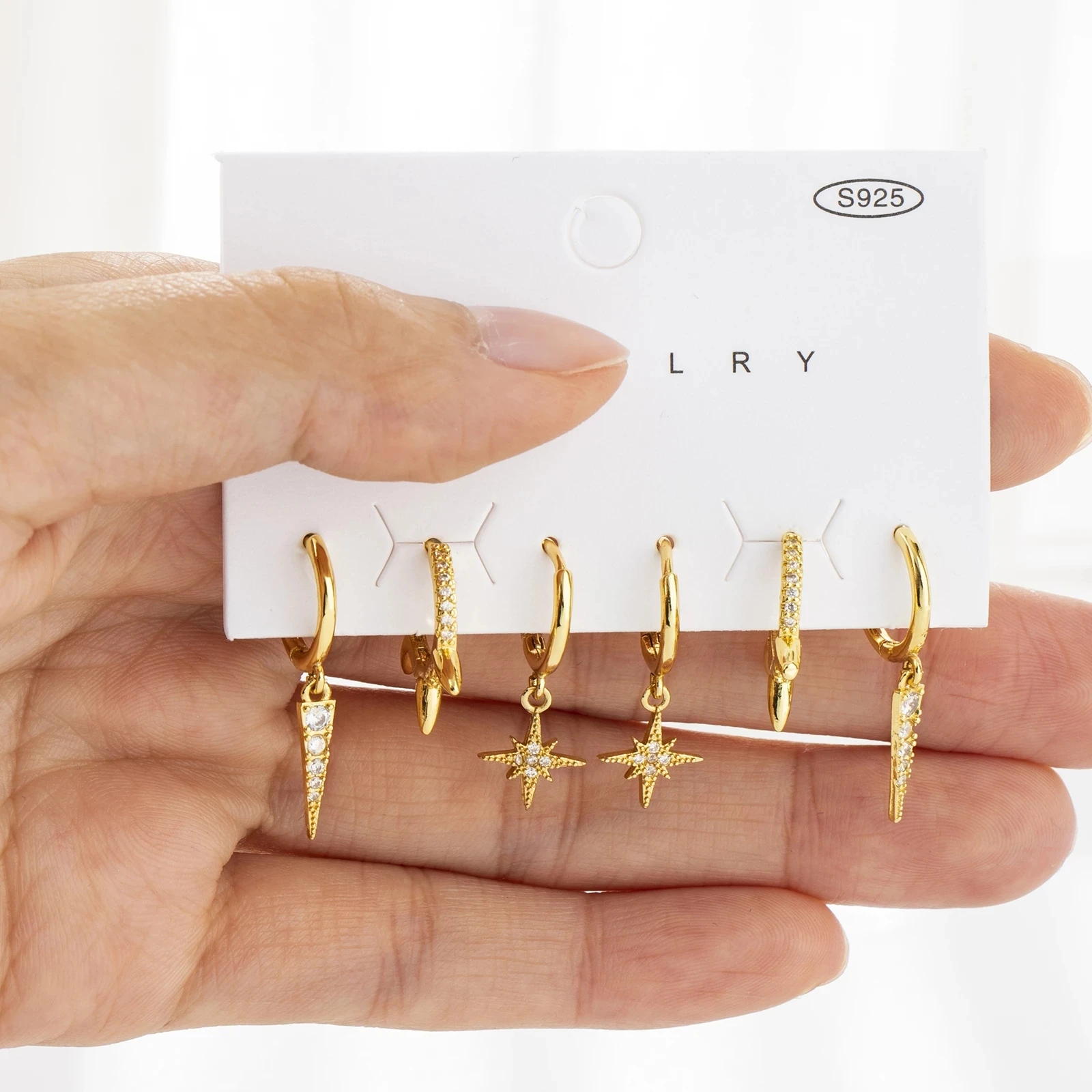 

Fashion 6 pcs Star Set Small Hoop Earrings For Women Punk rock Huggies Earrings Party Jewelry Accessories Pendientes Gift 2022