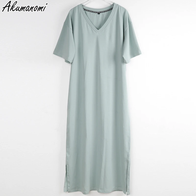 Oversized V Neck Plus Size Women Maxi Dress 4xl 5xl 6xl 7xl 8xl 9xl 10xl Summer Casual Loose Long Korean Harajuku Boho Dresses