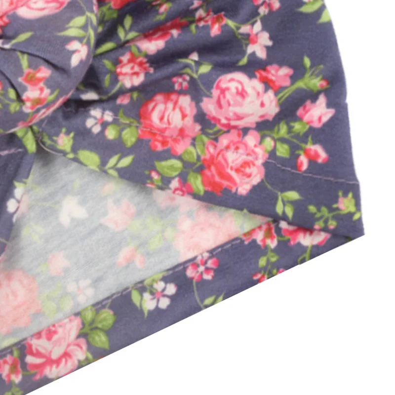 

New creative printed baby head hat European and American style donut polyester cotton material flat eaves turban baby hat