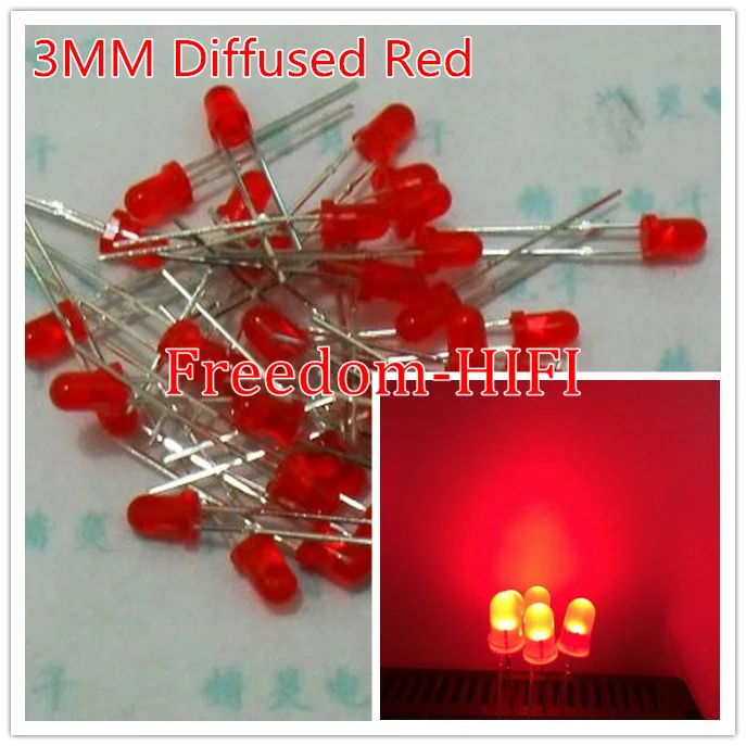 1000 шт. F3 3 мм красный круглый супер яркий светодиодный светильник рассеянный |
