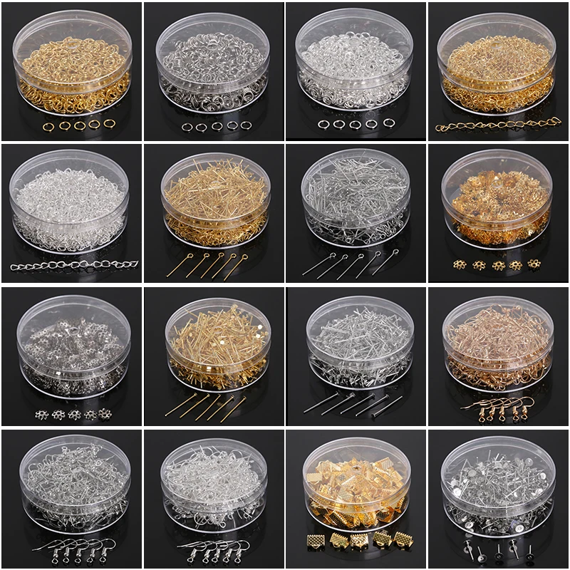 

Set Jump Ring/Beads Caps/Extended Chains/Pins/Claps/Earring Hooks Box PackagingJewelry Findings For Fashion Jewelry