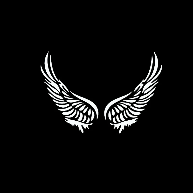 

13X9CM Cute Interesting Beautiful Angel Wings Covering The Body Silhoutte Car Sticker Decal Black/Silver Vinyl