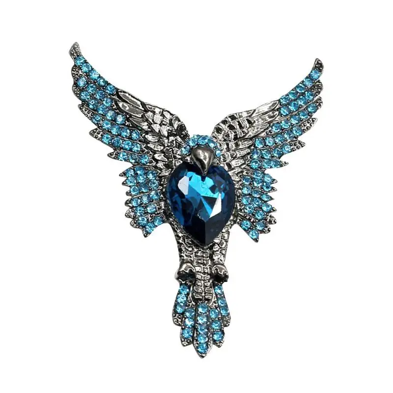 Модные новые Орел Броши с птицами кристалл античный серебряный цвет животное