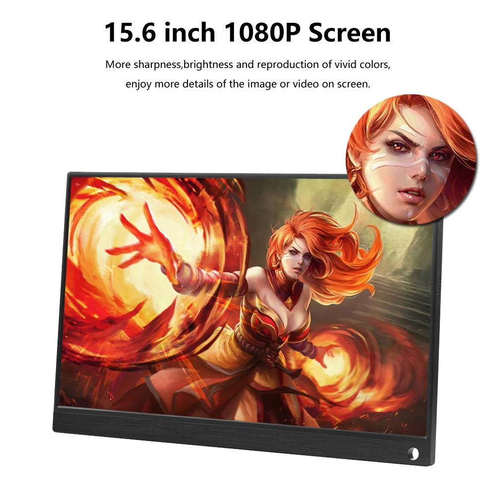 Портативный ЖК монитор PORPOISE 15 6 &quot тонкий hd usb type c hdmi для ноутбука телефона xbox