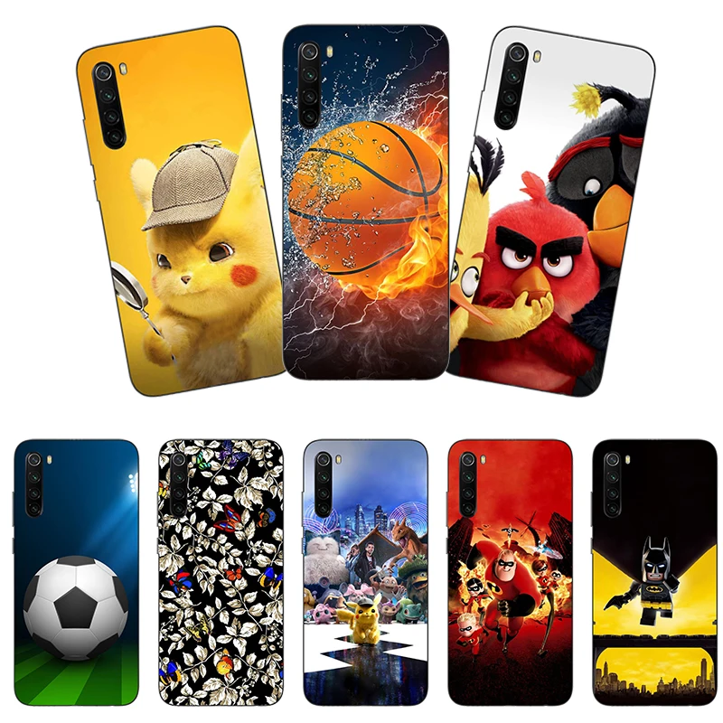 Мягкий силиконовый чехол для Xiaomi Redmi Note, 8 T, 8 T, 6,3 дюймов, чехол-накладка на заднюю панель, HD принт с розами, волком, мультипликационным рисунком, Fundas Para, чехол