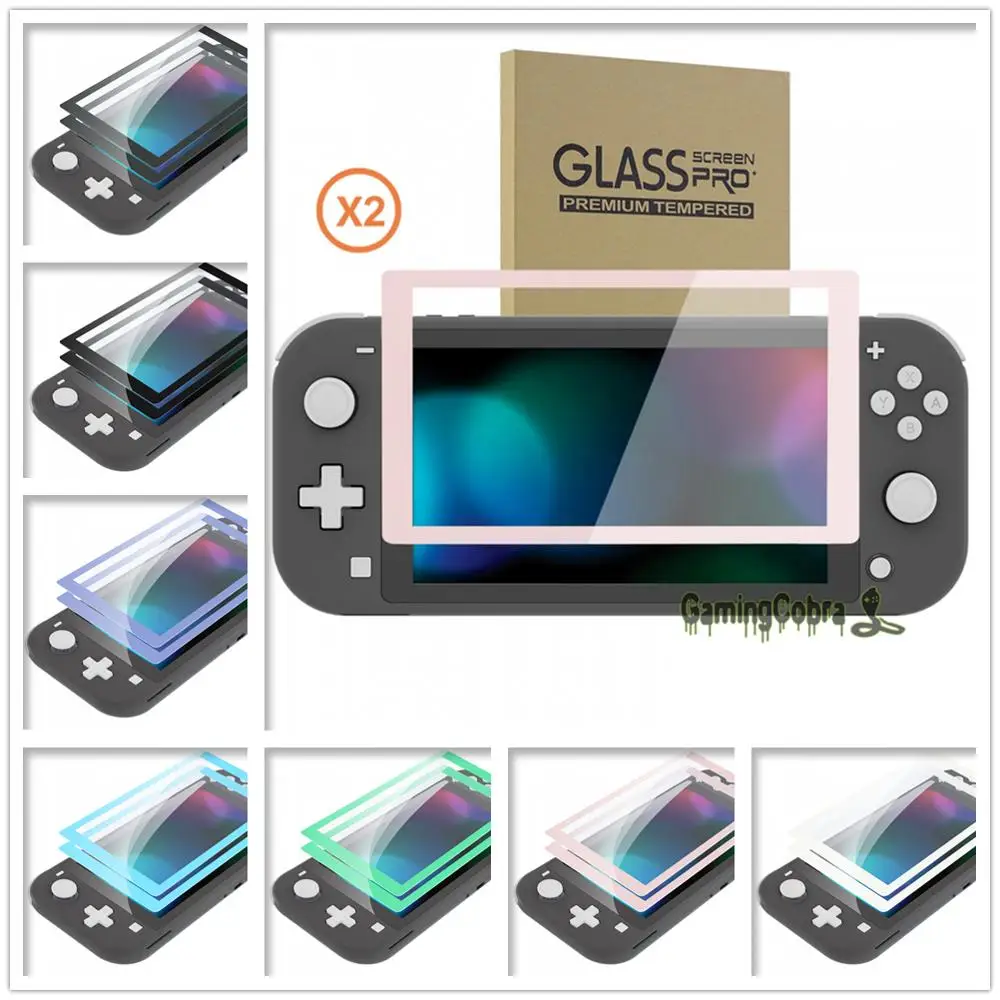 Película de Vidro Temperado com Borda Protetor de Tela para ns Colorida Extremerate Pacotes Transparente Switch Lite 2