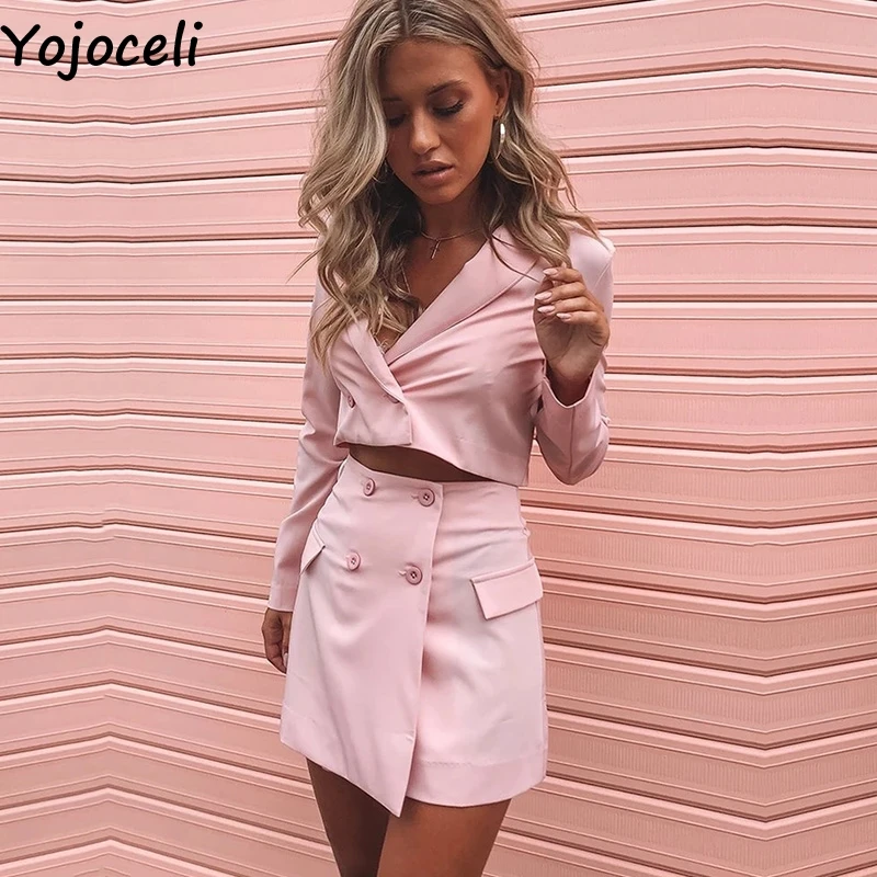Женский офисный костюм Yojoceli красная элегантная классная юбка повседневный