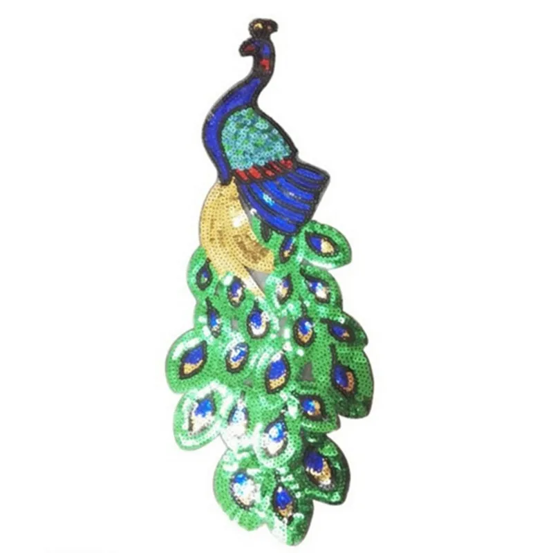 

Peacock feather wing embroidered patches for clothing appliques sew stripes on elegance parent-child clothes craft accessories