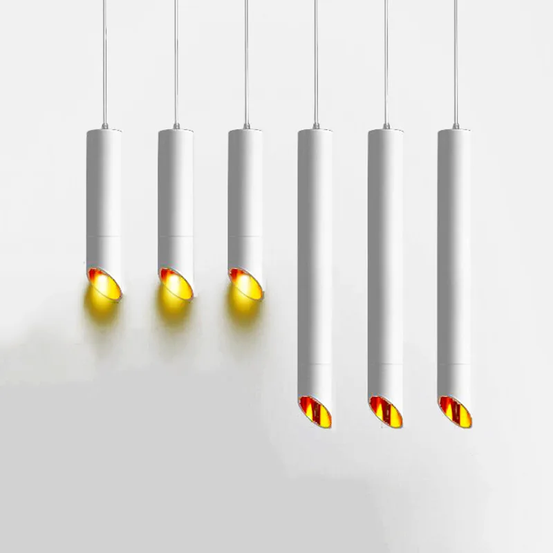 Luces colgantes LED regulables de cilindro, lámparas de tubo largo para cocina, comedor, tienda, Bar, decoración, lámpara de fondo