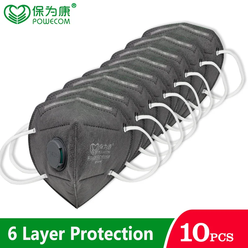 Маска POWECOM KN95 с активированным углем kn95mask клапаном маска 1866 в защитная для лица