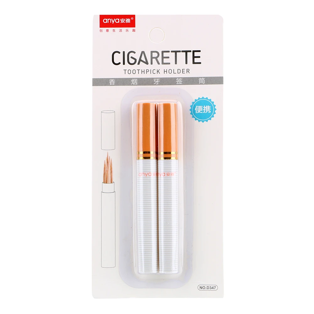

Toothpick Holders 2 piece/set Plastic Mini Cigarete Shape Portable Pocket Toothpick Box Creative