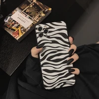 the zebra pattern phone case is suitable for iphone 12 11 pro max xr xs max 13 mini 7 8 plus 7plus silicone all inclusive cover