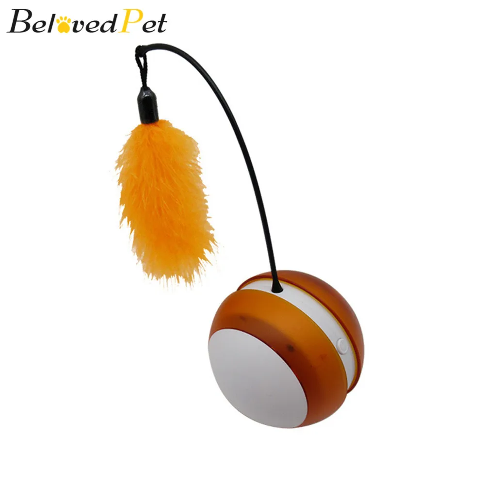 Смешной мяч BlovedPet в виде кошки фотокружка с перьями светящийся вокальный