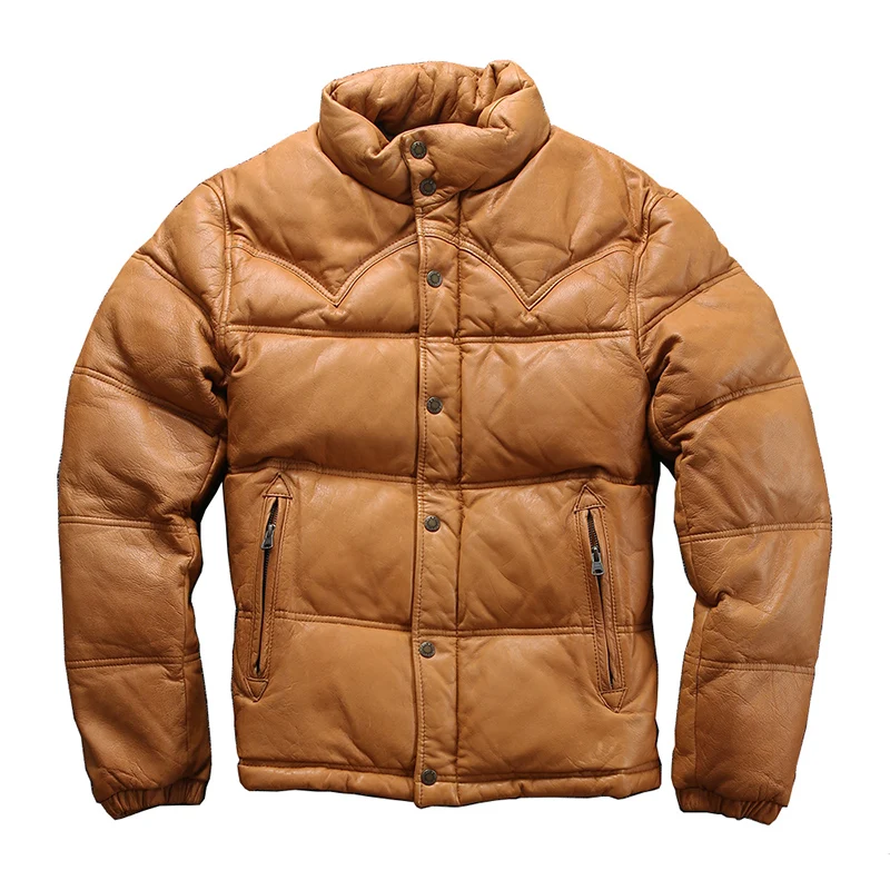 Мужской пуховик из козьей шкуры теплая куртка большого размера 250711 утиного пера