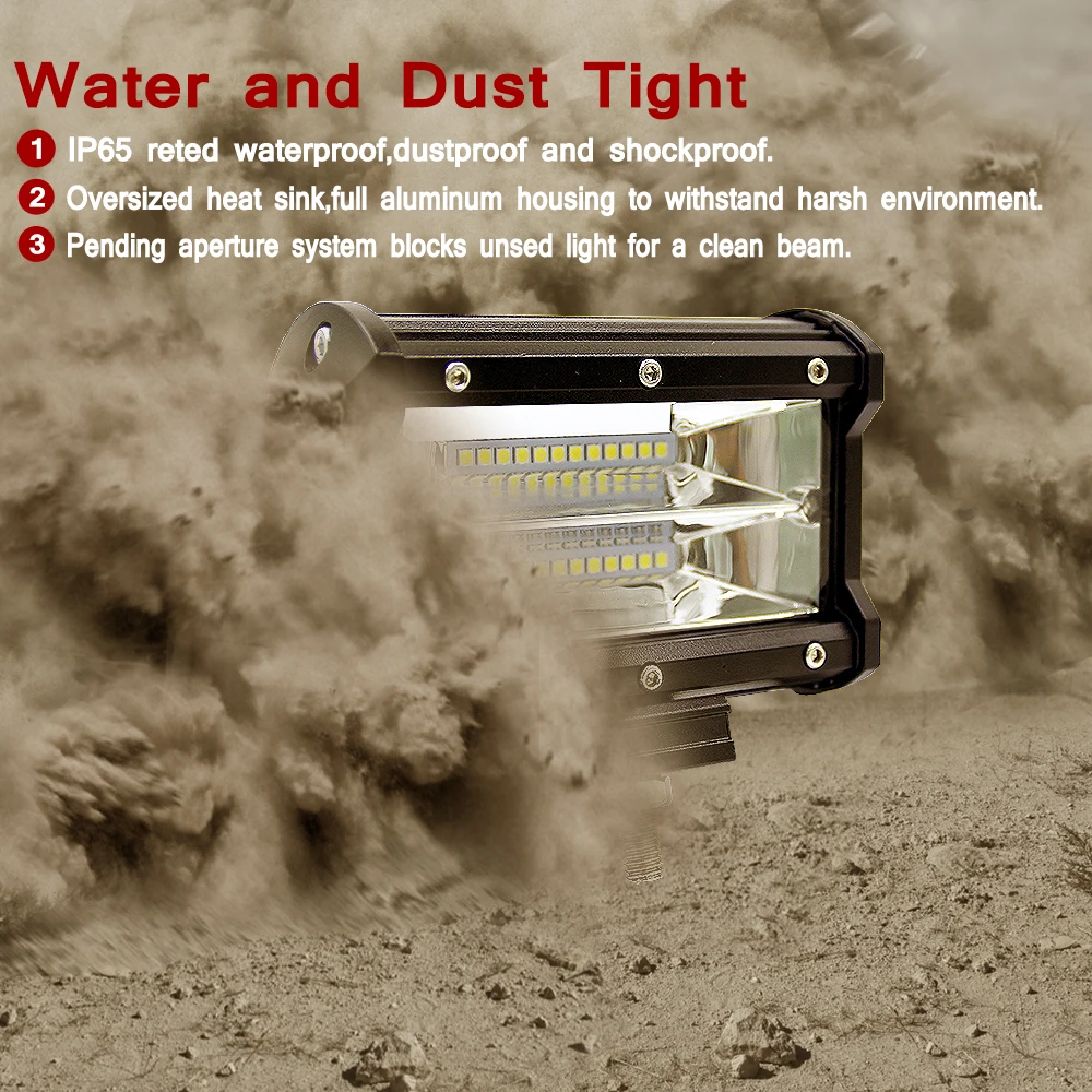 

5INCH 72W Two Rows Light Bar Modified Off-road Lights Roof Light Bar