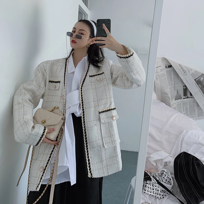 Женская Асимметричная блузка Getspring белая Свободная с длинным рукавом и