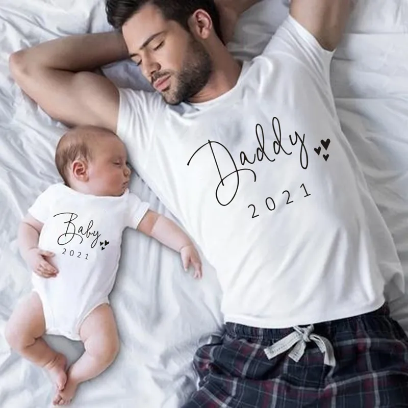 1pc I Make/break The Rules Funny Daddy T Shirt and Baby Cotton Romper Family Matching Clothes Dad Kids Fashion Outfits | Мать и ребенок