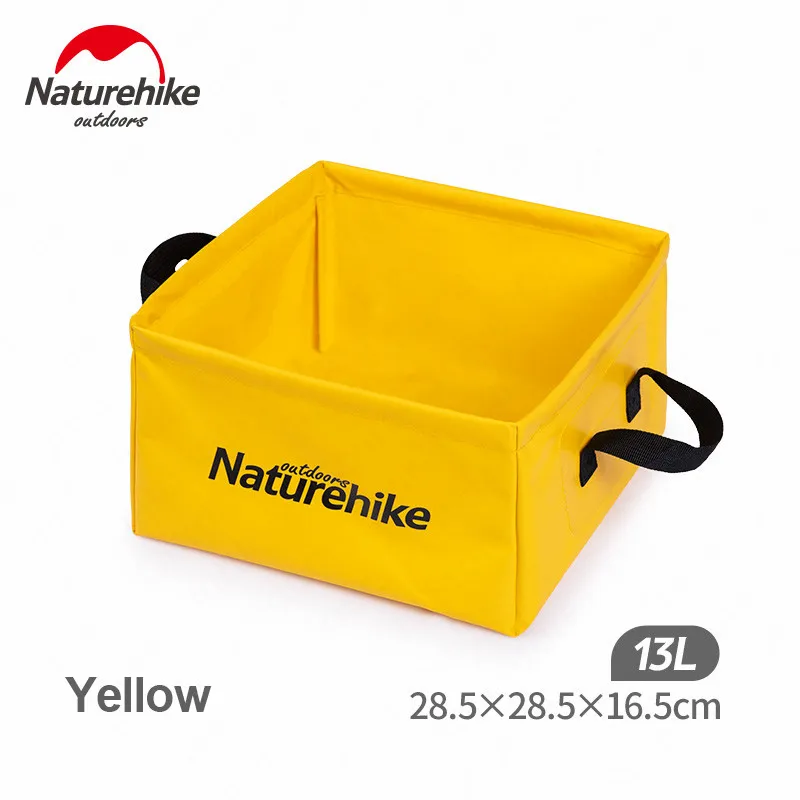 Yellow Naturehike 13L Складная квадратная емкость для воды большая емкость портативное ведро для хранения для дома и путешествий Многофункциональный резервуар для воды - Цвет: Yellow