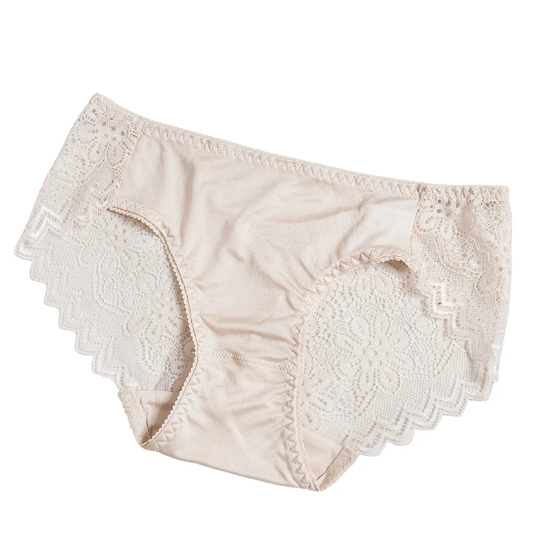 

2021 Spring And Summer New Ladies Basic Solid Color Comfortable Low-Rise Silk Briefs Women