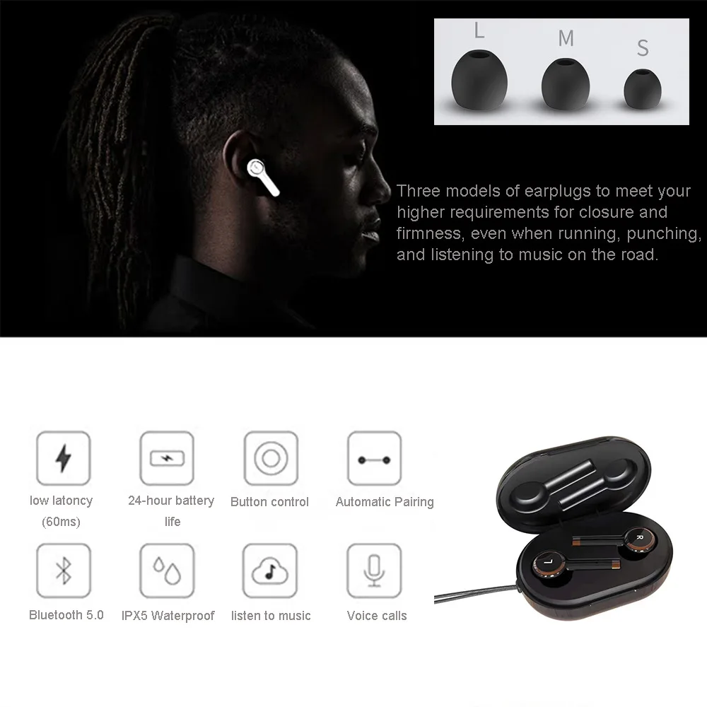 Новинка TWS L2 Bluetooth 5 0 наушники стерео беспроводные HIFI Звук спортивные гарнитура с