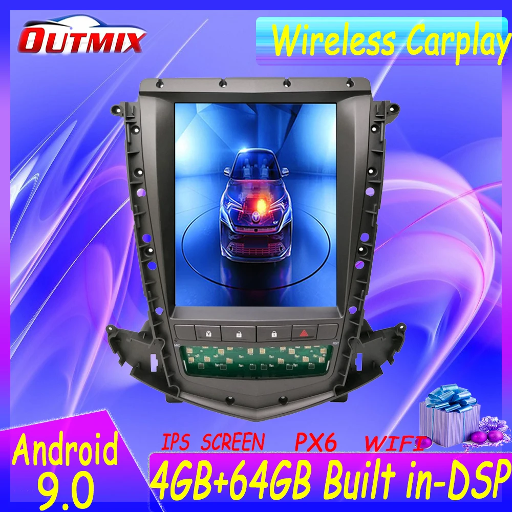 

4+64G Tesla Screen For 2013 2014 2015 2016 2017 Cadillac SRX Android 9 Unit Car Multimedia Player GPS Audio Radio Stereo