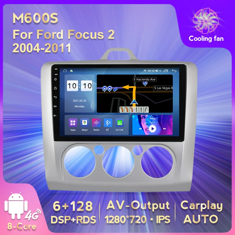 

6G+128g DSP 2 din Android 10.0 4G lte Car Radio Multimedia Video Player for Ford Focus 2 EXI MT MK2 MK3 04-11 WiFi FM AM carplay