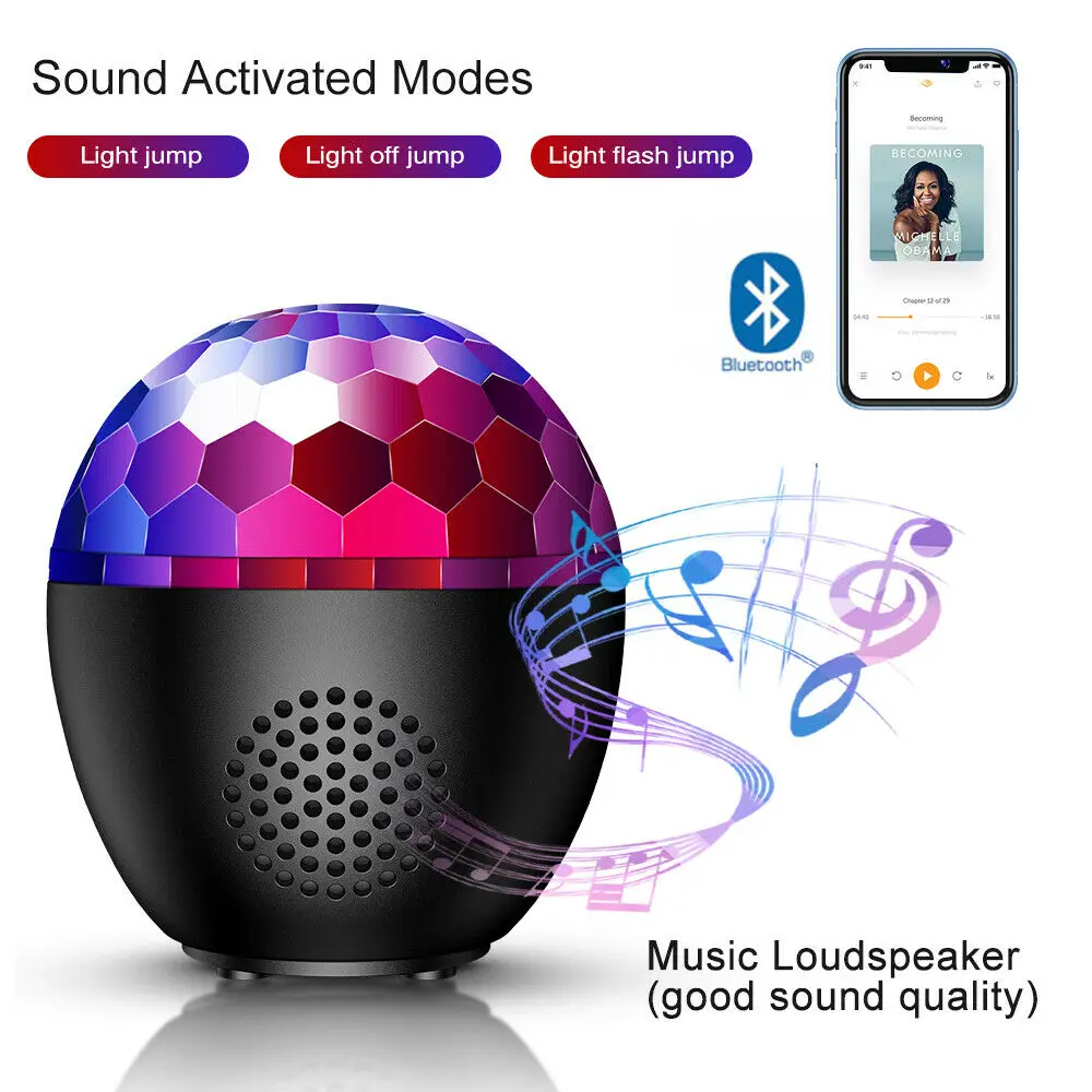 KAWATIK дискотечный светильник Хрустальный звук активированный вечерние DJ спикер RGB