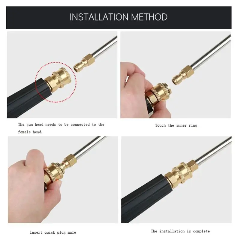 

Gutter Rod Cleaner Of High Pressure Washer Connect Attachment Kit for lance/Wand 1/4 Inch Quick Connection Kit