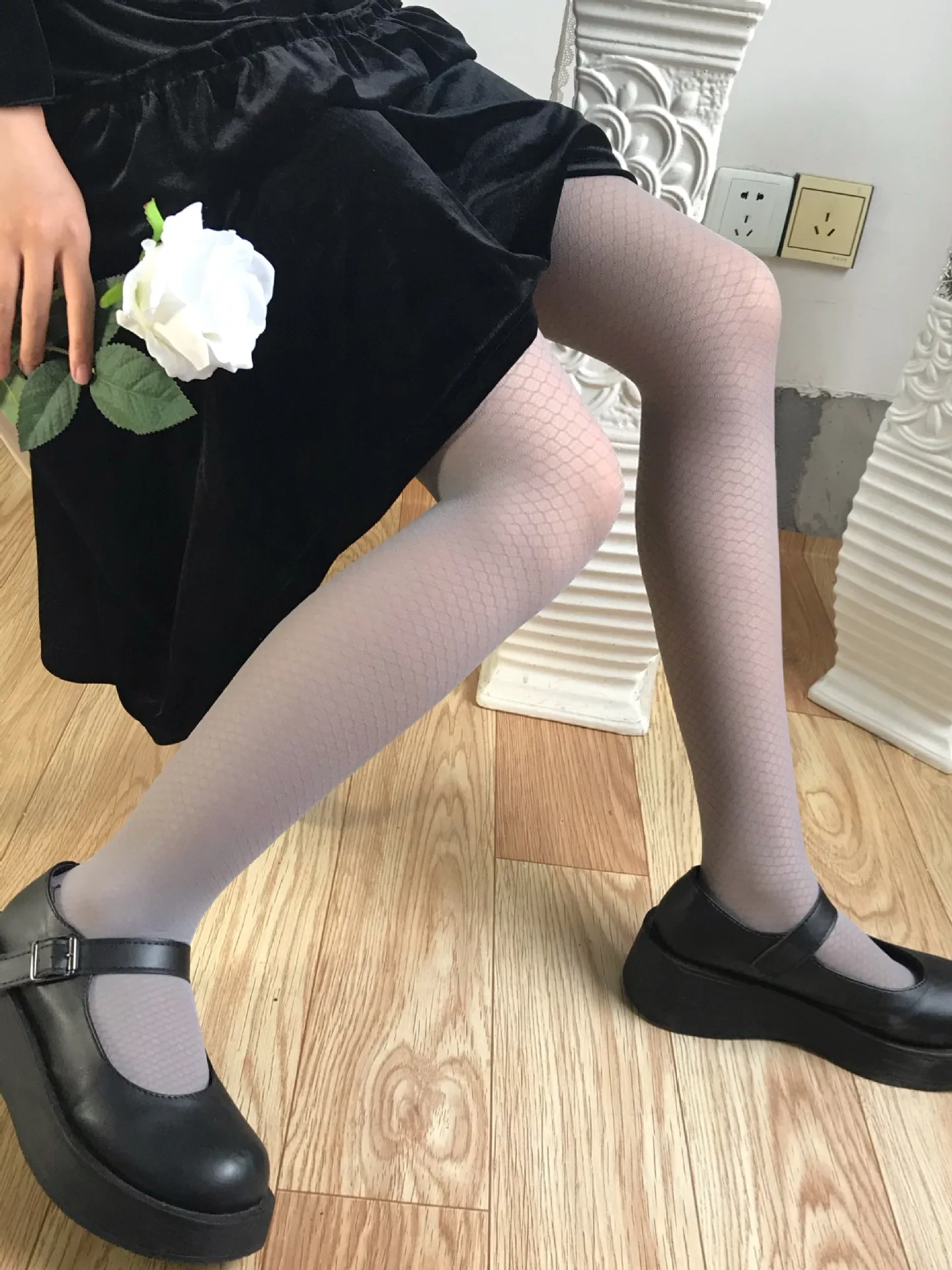 Тонкие весенне-летние колготки чулки ультратонкие жаккардовые в виде рыбьей